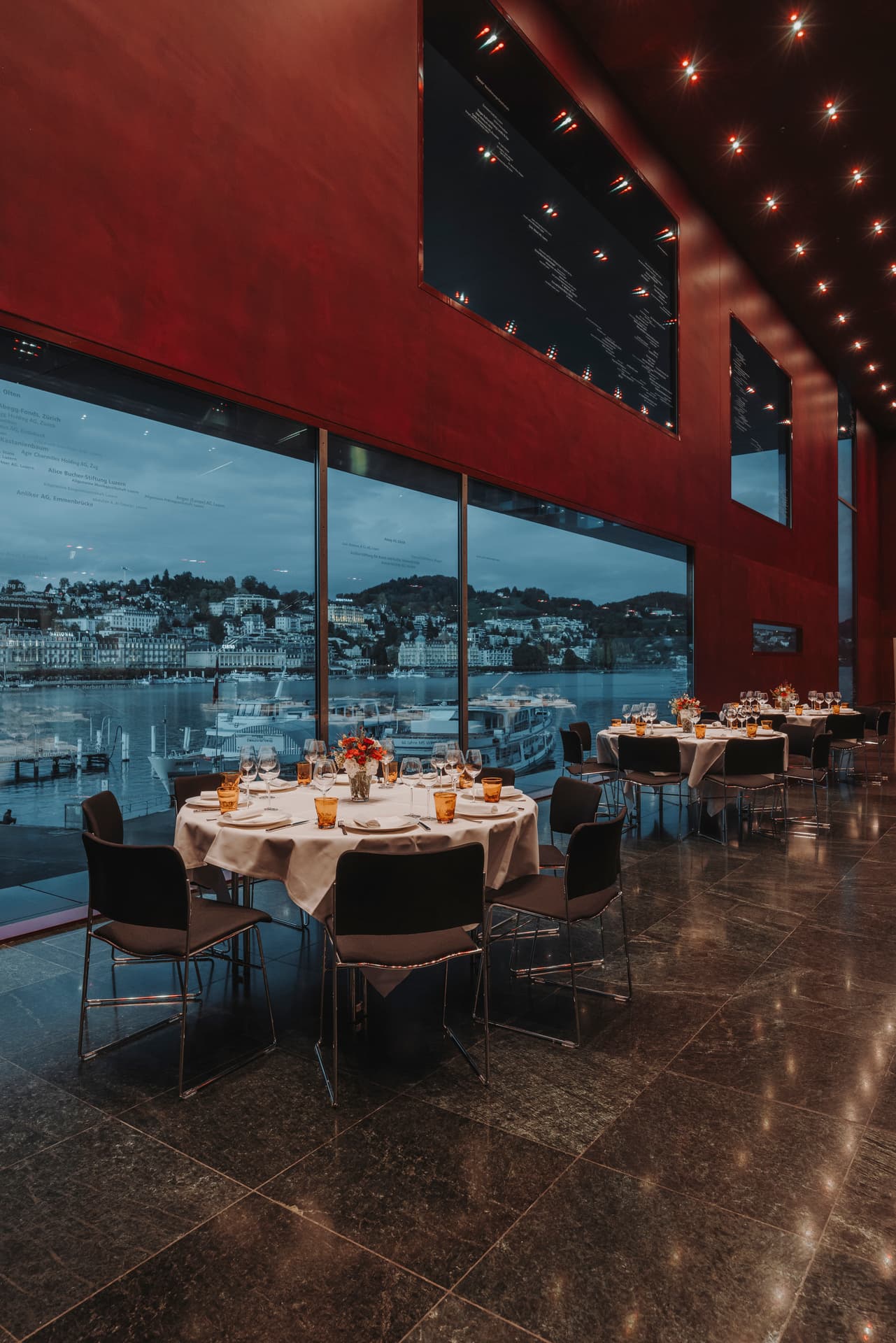 Galadinner im Panoramafoyer im KKL Luzern